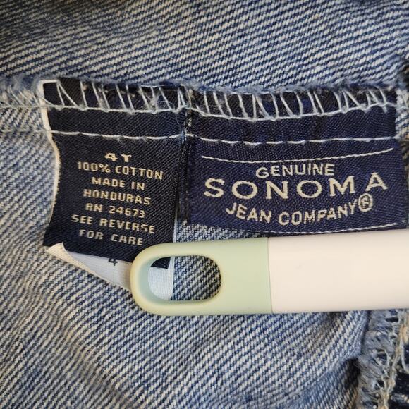 Lot of 3 Toddler Girls 4T Denim Shorts Sonoma Santa Fe Embroidered Vintage Cute! - Picture 11 of 16